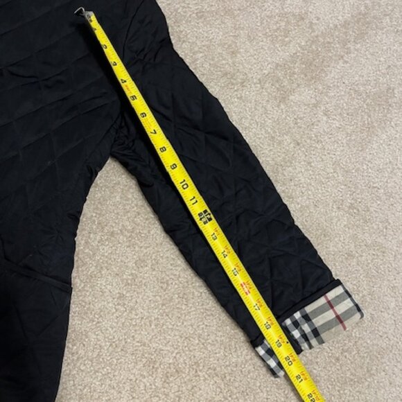 Burberry Quilted Jacket Black Logo Plaid Small - Picture 12 of 12